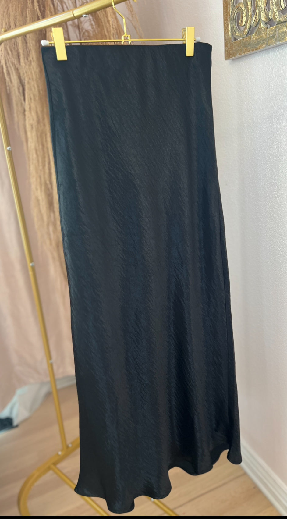 Valeria Black Satin Skirt