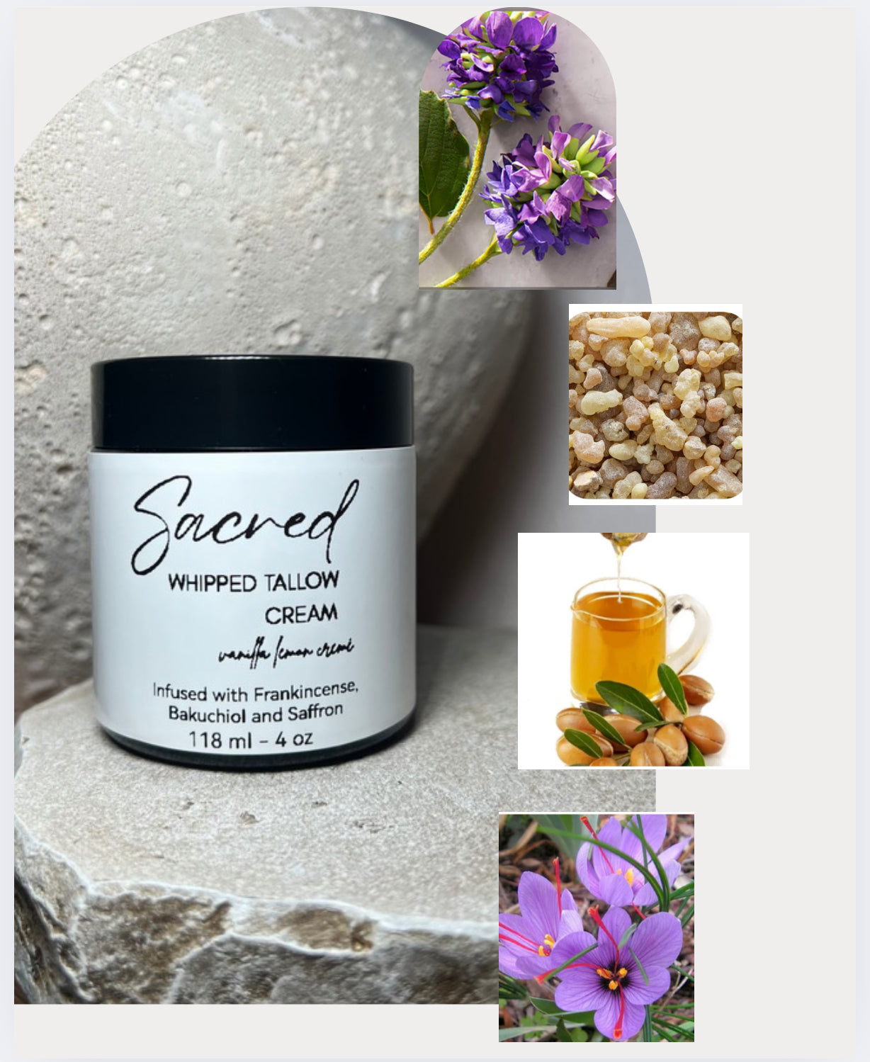 Sacred Whipped Tallow 4 oz - Vanilla Lemon Crème